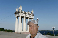 Victory Collonade Upon West Bank of River Volga